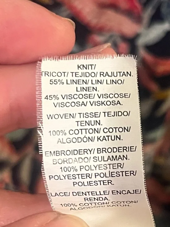 Lucky Brand Lace Sleeveless Tank Top - Navy with Pink & Coral Floral | Size M - Picture 6 of 8